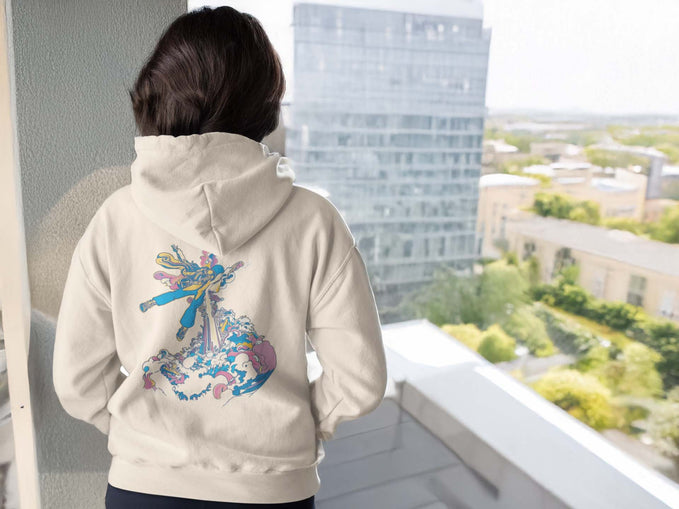 Flying High, Unisex Hoodie, Back
