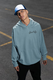 Slow Life, Embroidered, Hoodie