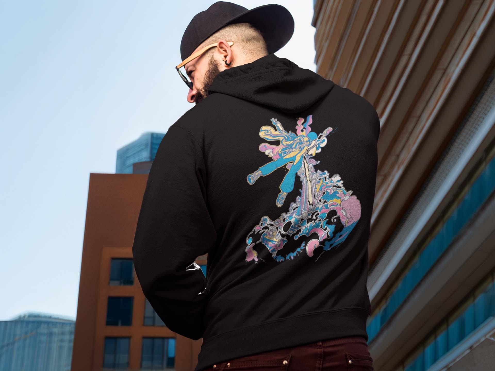Flying High, Unisex Hoodie, Back
