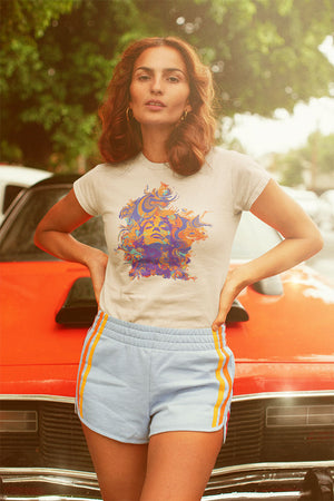 Galactic Gaze, Psychedelic Orange, Unisex T-Shirt