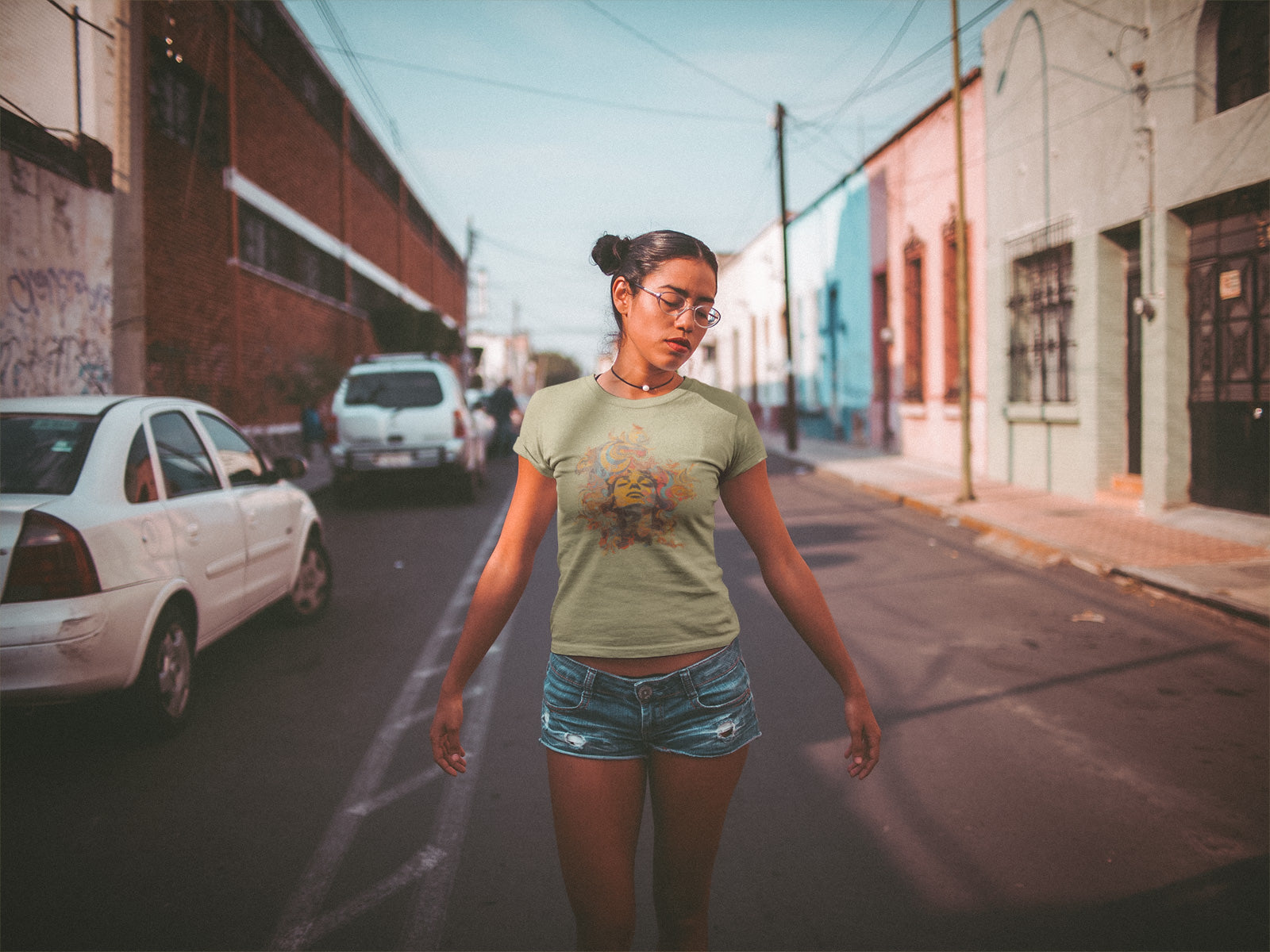 Galactic Gaze, Women’s High-Waisted T-shirt