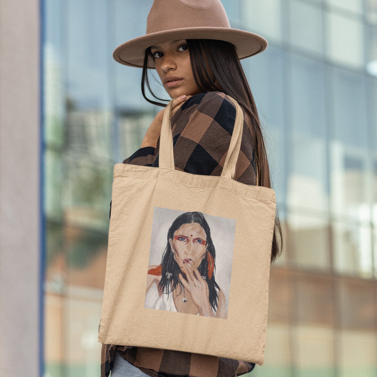 Retrato de nativos americanos, bolsa de tote ecológica