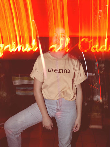 URECULT = CULTURE, Embroidered, Oversized Faded T-Shirt