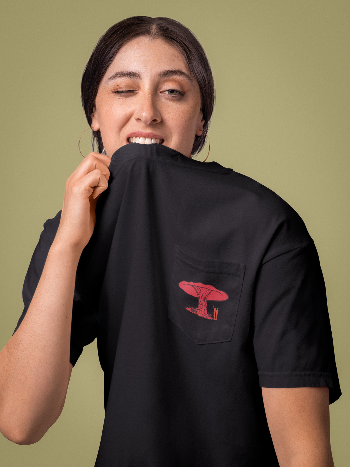 Shroom People, Unisex Garment-dyed Pocket T-shirt