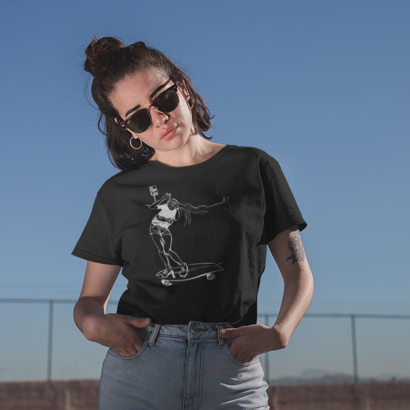 Skater Girl 3, T-shirt ajusté femme