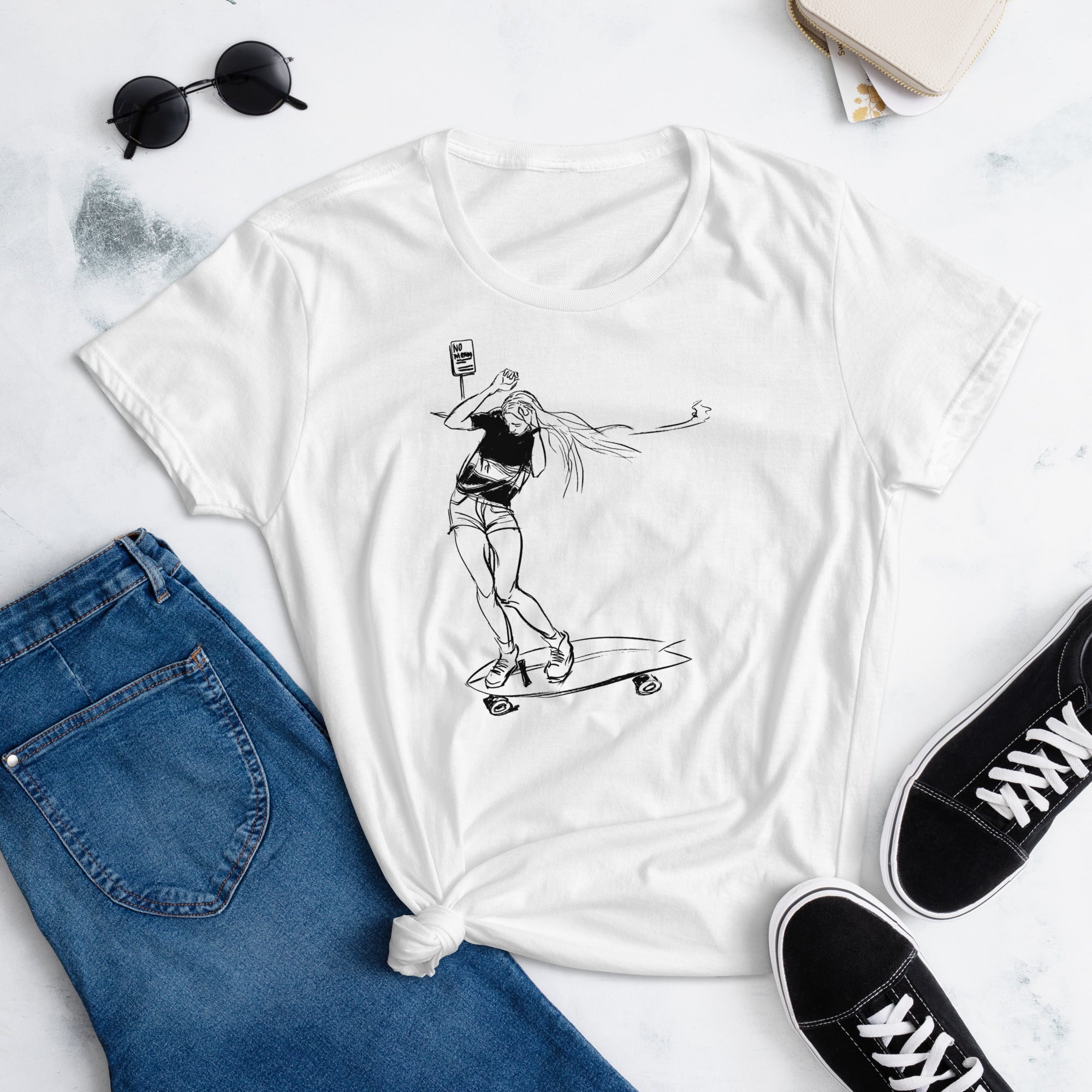 Skater Girl 3, T-shirt ajusté femme