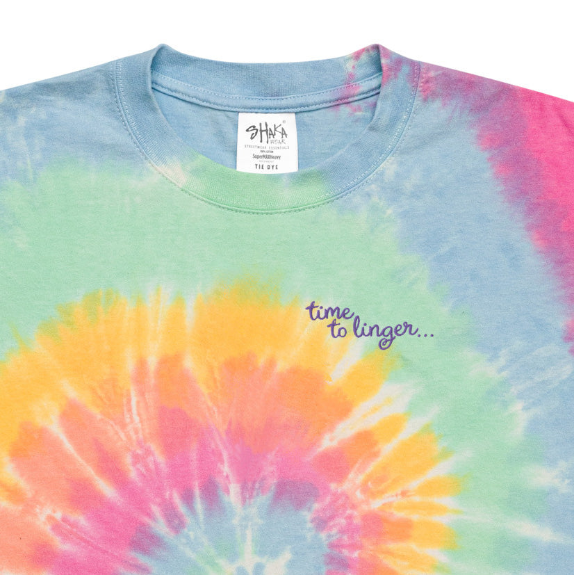 Time to linger... Embroidered, Tie-Dye Tee