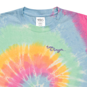 Time to linger... Embroidered, Tie-Dye Tee