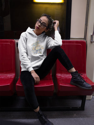 Galactic Gaze, Vintage Sun, Unisex Hoodie