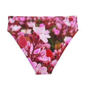 Pink Floral, High-waisted bikini bottom