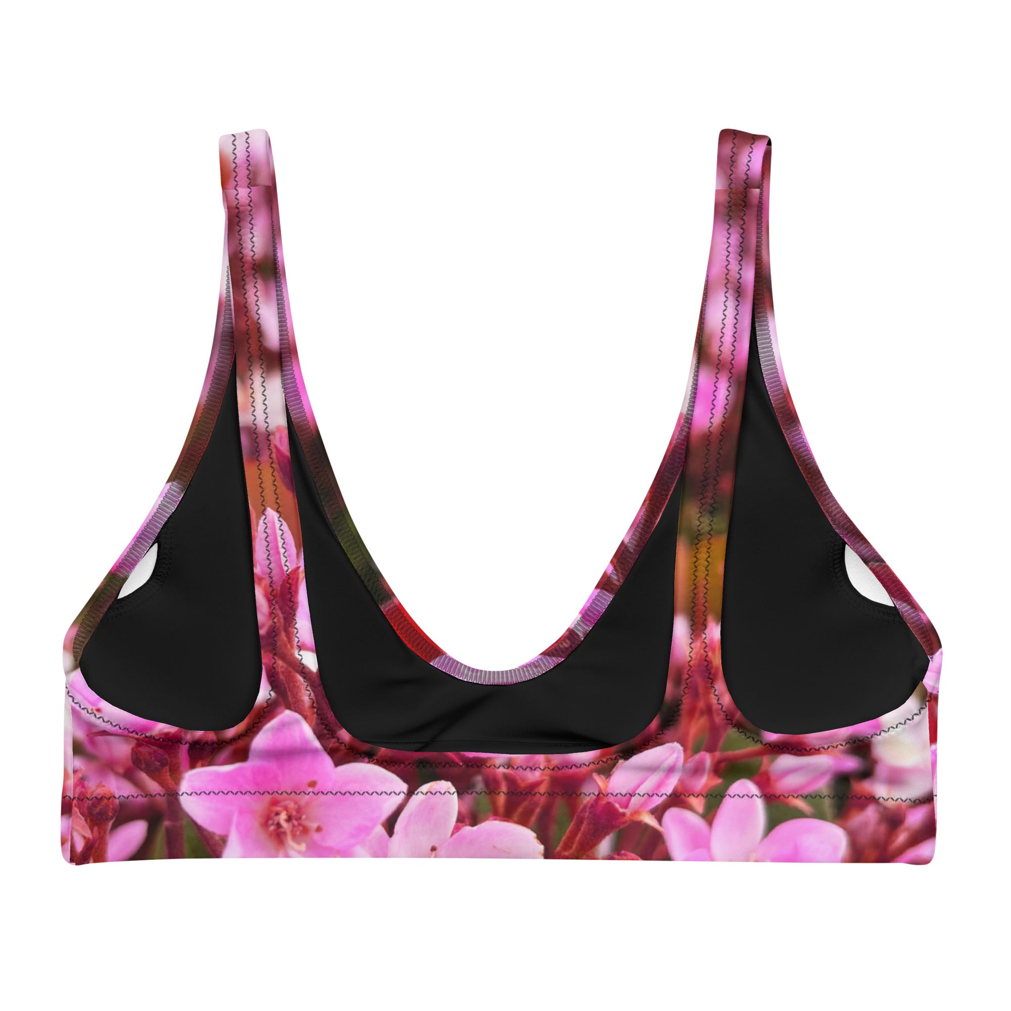 Pink Floral, Padded bikini top