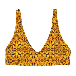 Yellow Daisy, Recycled padded Bikini Top