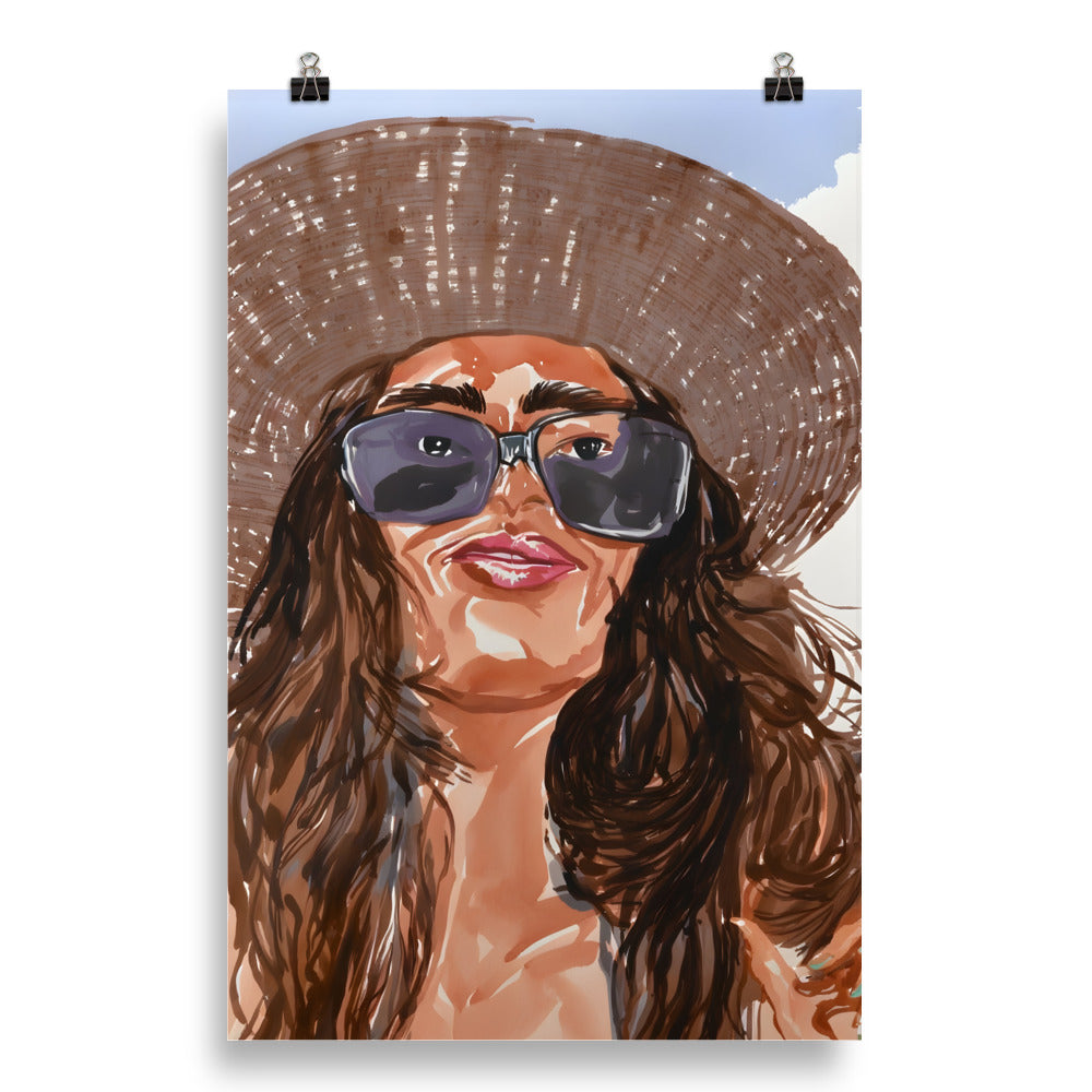 油絵 アート 額入り「解け落ちる涙の奥秘(おうひ)」 絵画 額付 (青緑＋金色の枠) 油絵 F6-050113 私の愛しい女