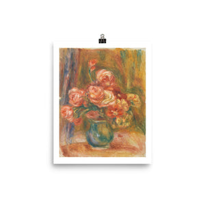 Pierre-Auguste Renoir: Vase of Roses. Art Poster Print