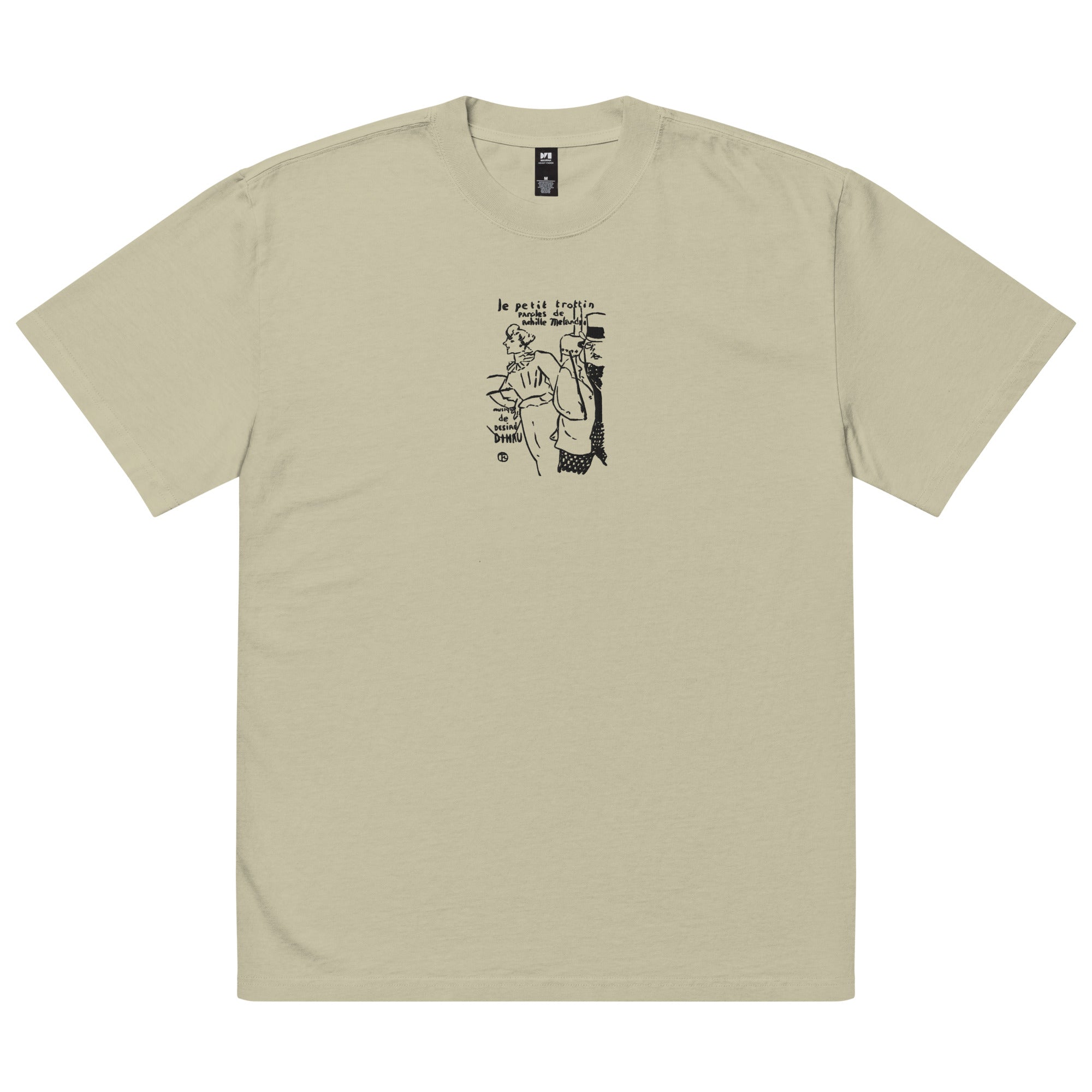 Embroidered, oversized, faded t-shirt. Little Errand Girl. Toulouse-Lautrec.