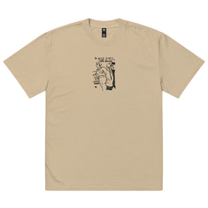 T-shirt brodé, oversize et délavé. Petite fille de courses. Toulouse-Lautrec.