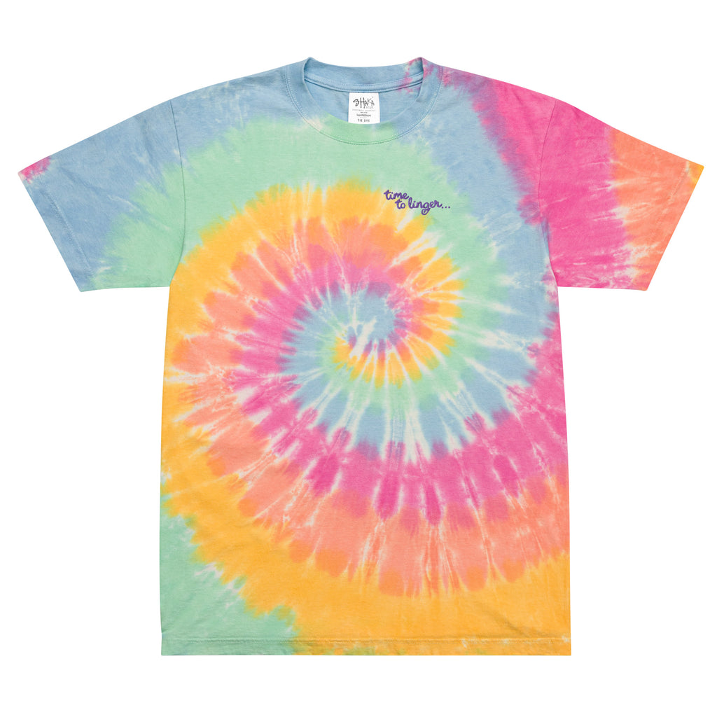 Time to linger... Embroidered, Tie-Dye Tee