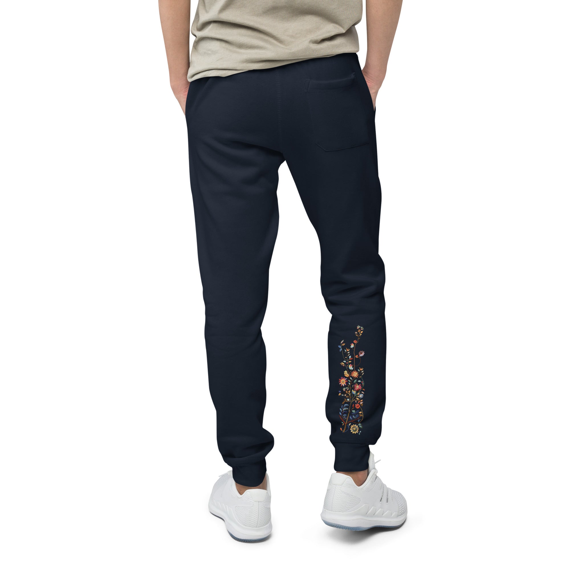 Pantalones deportivos unisex con flores Kantha 