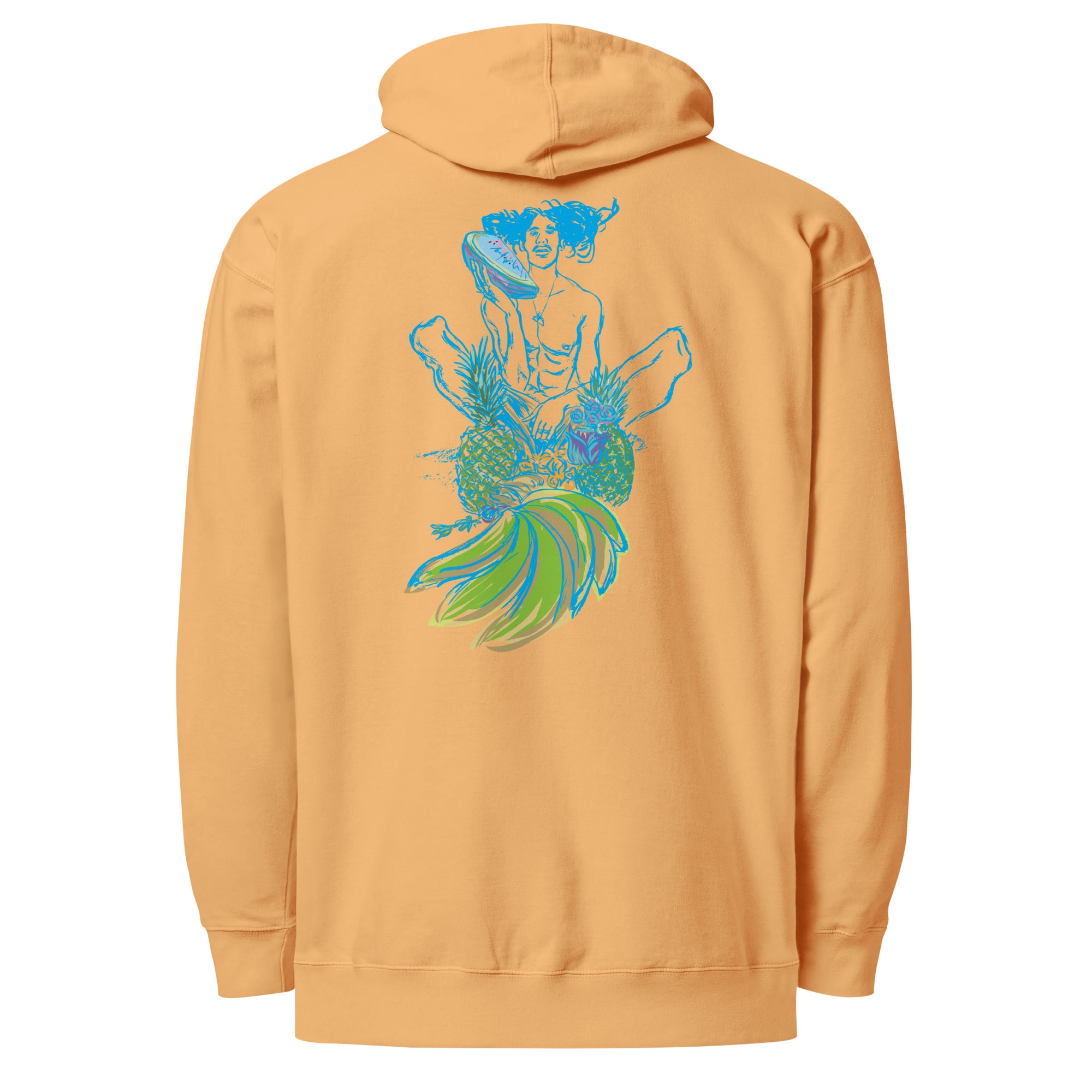 Pineapple Electric blue, Unisex midweight hoodie