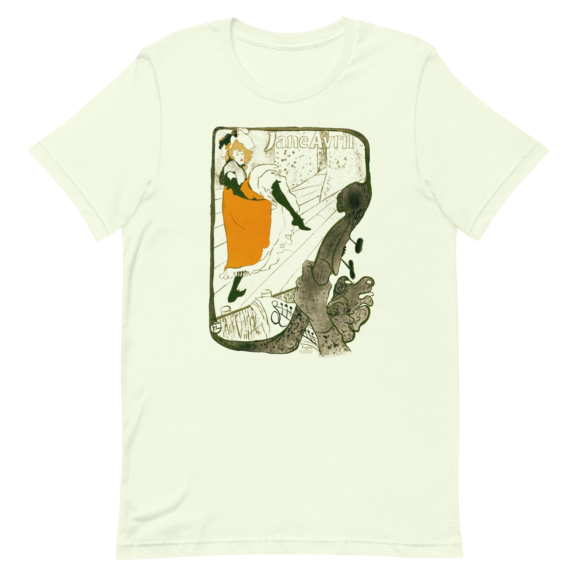 Jane Avril bailando. Toulouse-Lautrec. Gráfico vintage, camiseta unisex