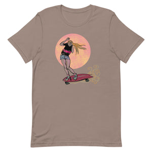 Patinador paisaje lunar, camiseta unisex