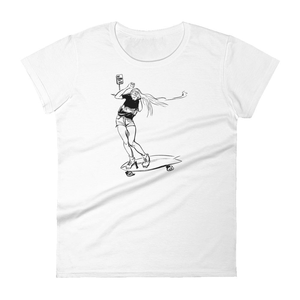 Skater Girl 3, Women's fitted T-shirt